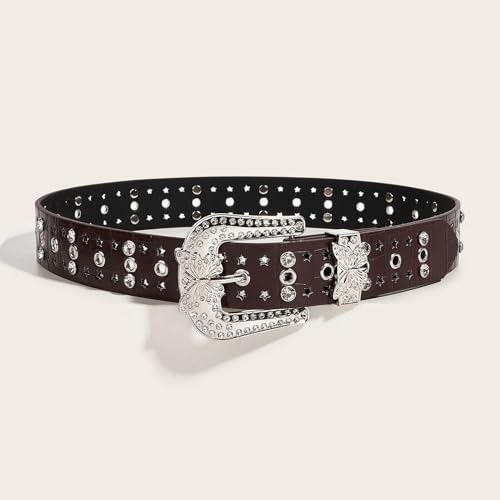Women's All Seasons Belt 2025 Groove Belt Bling Glitter Chunky Casual Faux Leather Adjustable Belts2