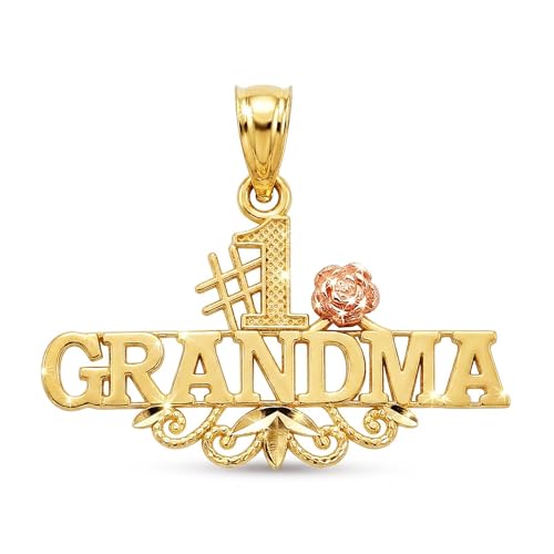 Image of Gold Grandma Charm Pendant - 10 Karat Gold - Grandma Jewerly - Gift for Grandma