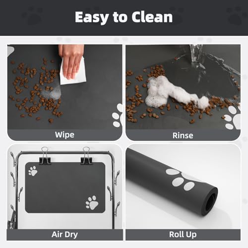 Image of PADOOR Pet Feeding Mat-Absorbent Dog Mat for Food and Water Bowl-No Stains Easy Clean Dog Food Mat-Quick Dry Water Dispenser-Puppy Supplies Accessories