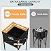 Ladkou Extra Large Tennis Ball Hopper, Holds 200 Balls, Foldable Tennis Ball Basket with Wheels & Removable Bag, Lightweight Pickleball Caddy Cart for Baseball/Softball, for Training/Teaching, Black