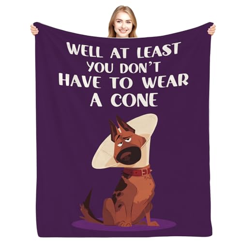 Get Well Gifts for Women Blanket - Get Well Soon Gifts for Women After Surgery, Funny Surgery Recovery Gift Thinking of You Feel Better Gift for Woman, Comfort Blankets for Healing, Purple, 60"x50"