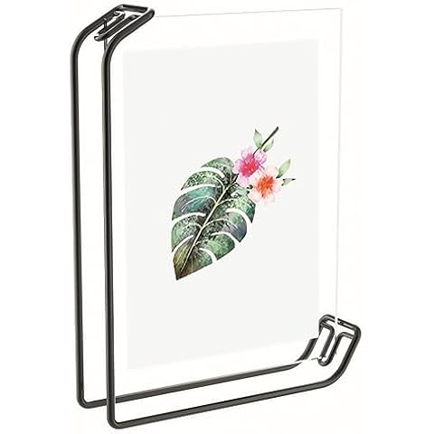 JIARI Picture Frame, Decorative Picture Frame Tabletop Display for 5x7 6x8 photo, Metal Photo Picture Frame with Clear Plexiglass for Vertical or Horizontal Display (Black) Cover