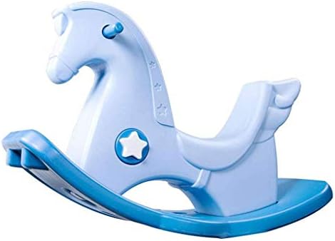 SZNWJ ygqtbc Children's Rocking Horse Toy, Blue Rocking Horse for Children Aged 1-3, Outdoor Rocking Horse Riding Animal Rock Toy
