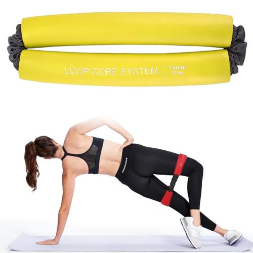 Hip & Core System, Resistance Loop to Stretch, Core Fitness Glute Workout Bands (Yellow - 20 lbs)