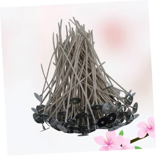 Kit 100 mechas para velas con base y pestañas natural miniatura 7