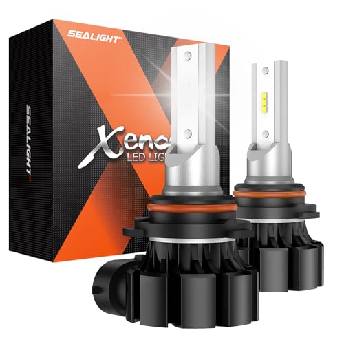 SEALIGHT 9006 HB4 LED Fog Light Bulbs, 6000LM 6500K Cool White, 400% Brightness, 50000HRS Lifespan Replacement Fog Light LED Bulbs Non-polarity, Pack of 2