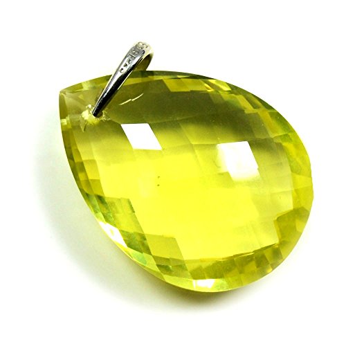 Pendentif en quartz citron naturel et argent fait main pour femme