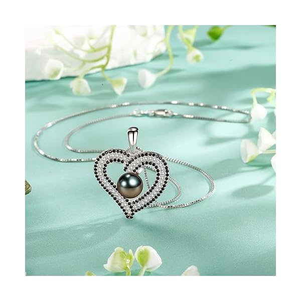 Gifts for Women Wife-Pearl Heart Pendant Necklace- Birthday for Girlfriend, Valentine's Day for Wives, Mother's Day for Mom Grandma, Gifts for Her on Wedding Anniversary Christmas Fine Jewelry - Image 6