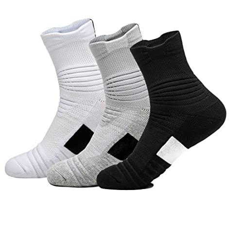 Image of Basketball Socks Compression Cushion Thick Cycling Socks Athletic Crew Socks for Men Women Boys