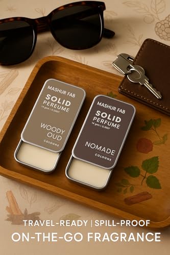 Image of Solid Perfume Combo - Soiree & Antonia | 2-Pack Alcohol-Free Natural Cologne | Long-Lasting Fragrance for Men & Women | Citrus, Floral & Woody Notes | 12g Each (WOODIEOUD-NOMORE)
