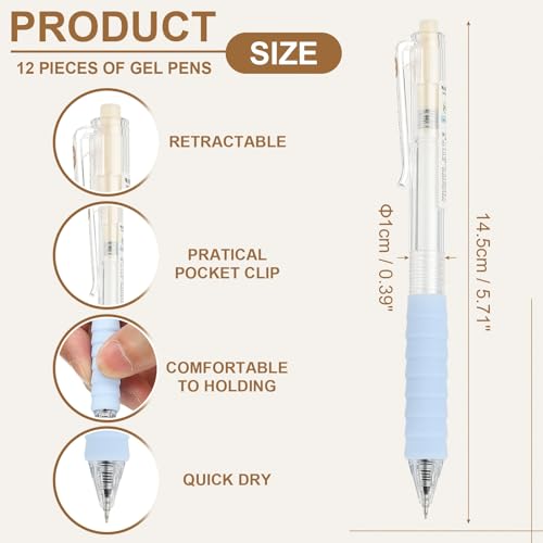 PATIKIL Bolígrafos Gel 0.5mm Pack 12 Tinta Negra miniatura 2