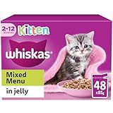 Whiskas 2-12months Kitten Wet Cat Food Pouches Mixed Menu in Jelly 48 x 85g