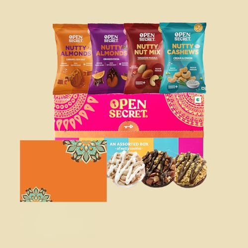 Open Secret Premium Gift Hamper | Combo of 9 | Ideal Gifting for Christmas, Secret Santa & New Year Season | Dry Fruit Gift Box, Chocolate Gifts, Dry Fruits, Healthy Premium Hamper, Gifts for colleagues, Employee Gifting