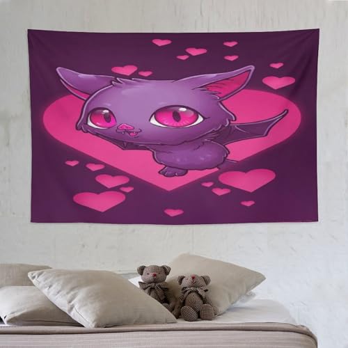 Tapisserie murale chauve-souris impression 3D grand format 150x230cm