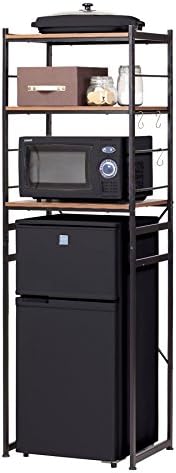 Amazon 冷蔵庫 上 ラック ラック 棚 隙間 一人暮らしや単身赴任にうれしい 冷蔵庫上をしっかり活用できる 耐荷重３０ｋｇ キッチンラック ３段 Br 食器棚 オンライン通販