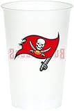 Creative Converting Officially Licensed NFL Printed Plastic Cups, 8-Count, 20-Ounce, Tampa Bay Buccaneers