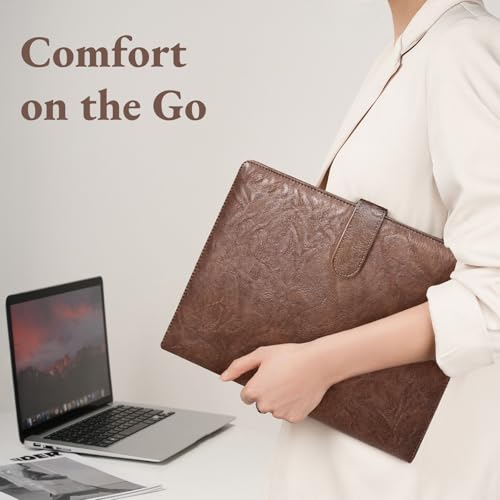 Image of Mymazn Padfolio, Portfolio Folder, Legal Pad Holder, Resume Folder | Faux Leather Binder with Document Organizer, Business Card Holder, Letter-Size Notepad for Interview, Men & Women
