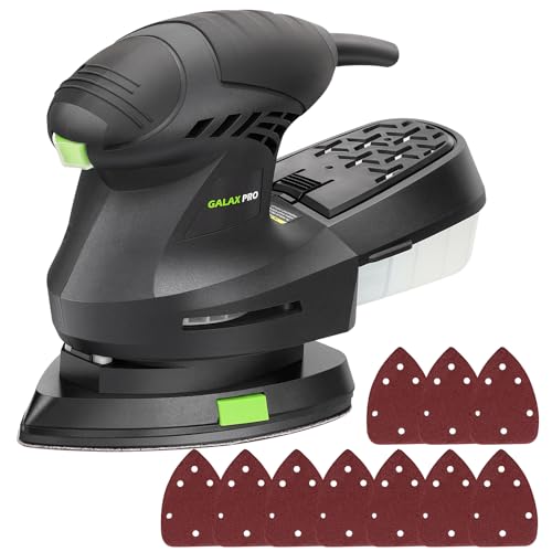 GALAX PRO 200W Detail Schleiber - 12000 OPM Electric Orbital Schleifer gepaart mit Staubsammlung und 10 Sandpapierstücken