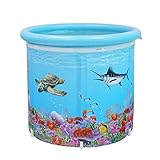 Aufblasbarer pool ZHAOSHUNLI Aufblasbare Badewanne Swimmingpool Baby Pool Home Baby Bad Barrel Aufblasbare Isolierung Schwimmen Barrel Neugeborenen Bracket Large (Color : Blue, Size : 80 * 80cm)