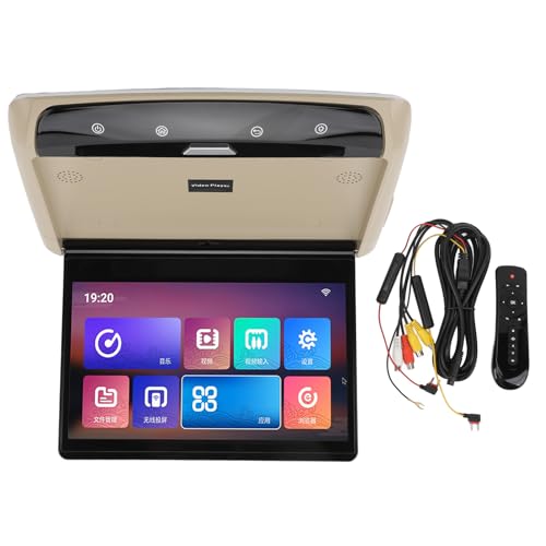 Torvex Overhead Player, Monitor abatible HD IPS de 11,6 Pulgadas, Pantalla de Techo, Pantalla de Techo para Entretenimiento en el Asiento Trasero del sedán RV (Beige)