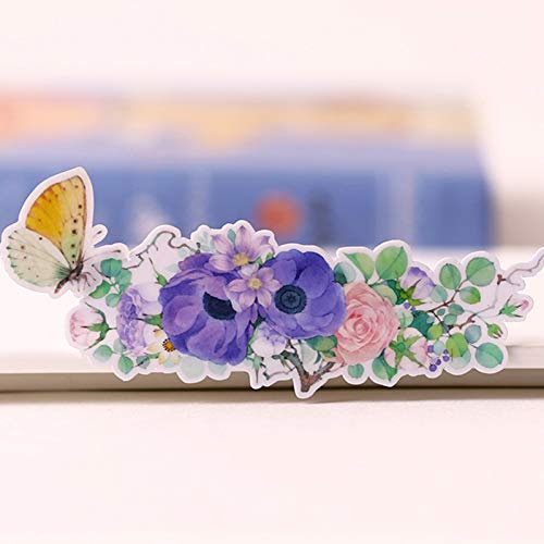 Watercolor Flower Frame Butterfly Planner Stickers, Diy Decorative Scrapbooking Embellishment Supplies, Adhesive Art Craft Gift For Journal, Diary, Notebook, Letters, Calender, Card Making, Envelop #TOP3
