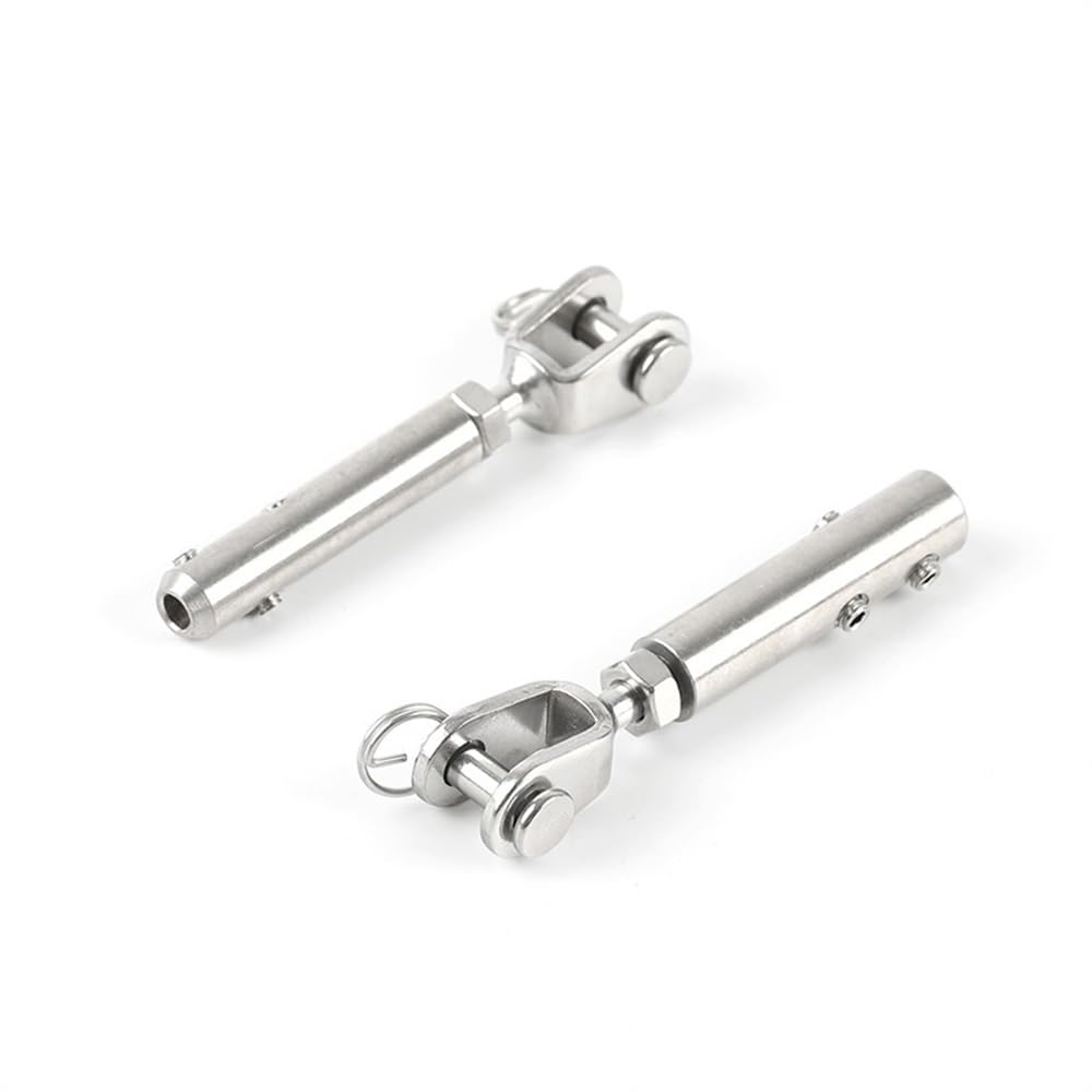 Morsetti per Fune for Kit ringhiera Cavo da 6 mm Fune Metallica Forcella Tensione terminale Raccordo Ancoraggio a Ginocchiera con bulloni a Testa Esagonale Morsetti per I Cavi