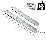 2x Auffahrrampe Rampe Autorampe Auffahrhilfe Verladerampe Laderampe Stahl 400kg - 2