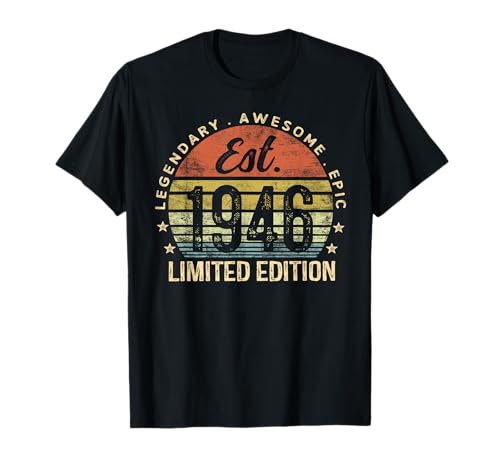 Est 1946 Limited Edition 80th Birthday Vintage 80 Year Old T-Shirt