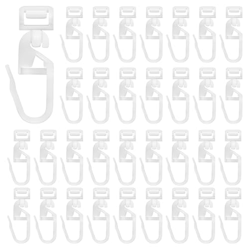 YIMETOP Gardinenhaken Für Schienen, 60 Stück Gardinenhaken Zum Einhängen Laufkanal 5,8-7mmVorhang Haken Aus Kunststoff, Weiße Gardinen Gleiter, Gardinen Zubehör Für Wohnwagen Wohnmobil Caravan