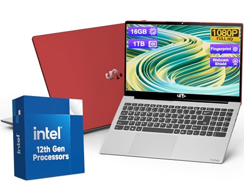 15.6 FHD Laptop, Win 11 Laptop Intel 12th Gen N100(Beat i3 1115G4), 16GB RAM 1TB SSD, WiFi 6, BT5.2, USB3.0, Type_C, Laptop Computer with Fingerprint Login Backlit Keyboard for Student and Business