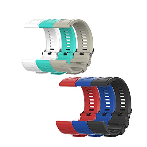 TenCloud Band Compatible with Garmin Approach S62 Washable Silicone Straps Sport Wristbands for Approach S62 S60 Golf Smartwatch (Black+Teal+Red+White+Gray+Dark Blue)