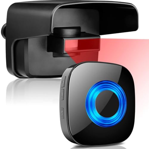 PHYSEN Détecteur de Mouvement extérieur pour Allée - Alarme sans Fil Longue Portée 150m avec 58 Sonneries - Également pour Garage, Maison, Entrée et Magasin - Kit...