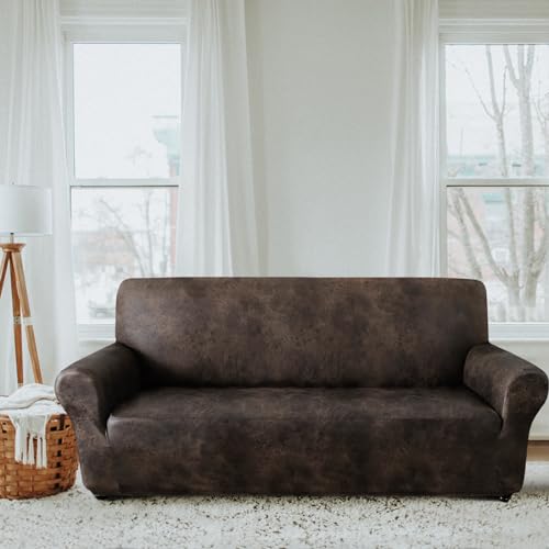 Molasofa Sofa Covers For Home Décor,Soft 3 Cushion Couch Covers For Sofa Covers Leather-Like Spandex,1-Piece Couch Cover For Dogs/Cats/Kids thumb #6