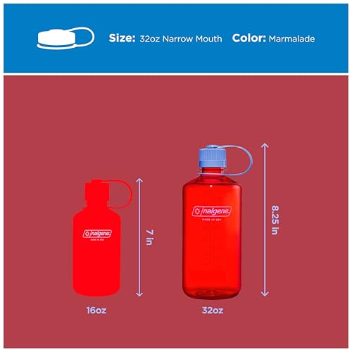 Image of Nalgene 32 oz Narrow Mouth Water Bottle, Marmalade Orange