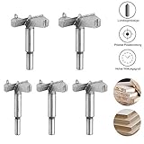【Forstnerbohrer Satz】Größe: Ø35mm, Ø40mm, Ø45mm, Ø50mm, Ø60mm, Länge: 80mm, Maximale Bohrtiefe: 50mm, Material: Hartmetall(Messer)+Kohlenstoffstahl(Werkzeughalter).