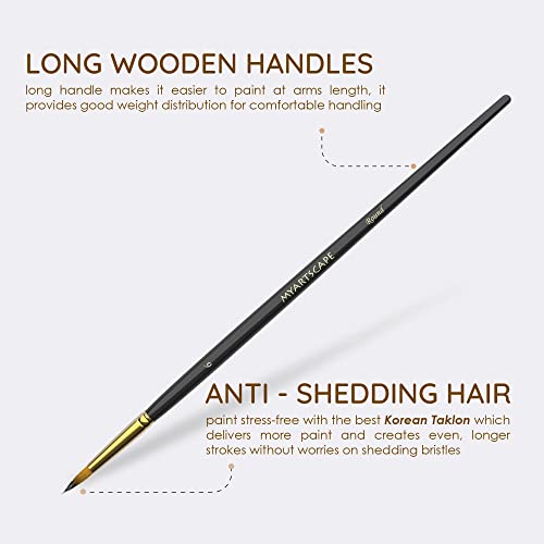 Myartscape Paint Brushes - 15 Pc Brush Set For Watercolor, Acrylic, Oil & Face Painting | Long Handle Artist Paintbrushes With Travel Holder (Black) With Gifting Box | Premium Art Supplies #TOP5