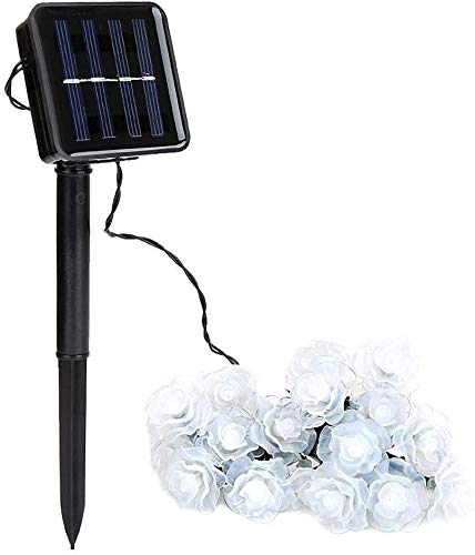 Amzstar 30Led Rose Flower Solar Strings Lights, Waterproof Outdoor Lights Solar Fairy Lights 20Ft Led Flower Lights Decoration Lights For Outdoor,Lawn,Wedding,Patio,Party (Pink) #TOP6