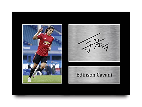 HWC Trading A4 Edinson Cavani Man U presenta un autógrafo impreso firmado para fans y seguidores – A4