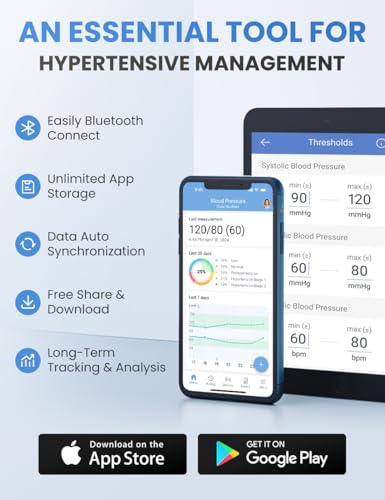 Image of IMDK Blood Pressure Monitors - Arm Blood Pressure Monitors for Home Use, Accuracy of ±3 mmHg, Cuff '8.7-16.5' inch Adjustable, Hypertension Management APP for iOS & Android