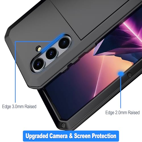 Coque Samsung S25 Plus robuste en alliage de métal noir - 5
