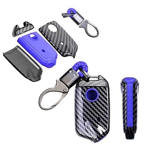 Coque de clé pour Kia Stinger bleu à 3/4 boutons pour protéger votre boîtier d'origine