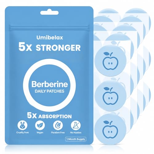 Berberine Patches 5X Stronger Formula with L Glutamine Chromium Pomegranate and Cinnamon Multi-Part Body Application Suitable for Men and Women 30 Days Supply