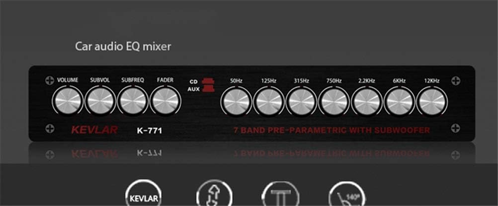 Car Equalizer 7 Segment Equalizer Car Audio EQ Tuning Crossover Amplifier AUX Input D3-008
