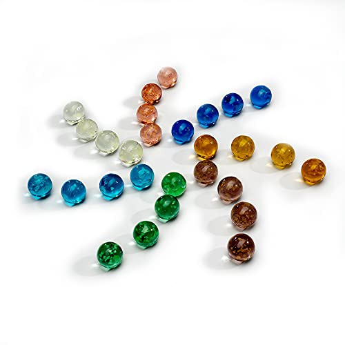 Glass Marbles For Kids Glow In The Dark Marbles , 16 Mm Marbles Shooters Games Bag Of Chinese Checkers Colored Glass Marbles Bulk Small Tiny Cheap Marbles Assorted Sizes (30 Pcs , 5/8 In) #TOP1