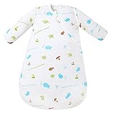 Mit langarm abnehmbaren Aermeln. Grosszuegiger Raum und perfekter Ersatz : der Schlafsack kann als Ersatz fuer die Decke dienen und von Kindern nicht blossgedeckt werden, dabei Ihre Kinder die ganze Nacht warm und angenehm bleiben koennen. Die lockere Passform garantiert sowohl uneingeschraenkte Bewegungsfreiheit als auch Waermebehaltung. Mit atmungsaktivem Meterial vermeidet der Schlafsack Ueberwaerme, um den Kindern bequemsten Schlaf anzubieten.