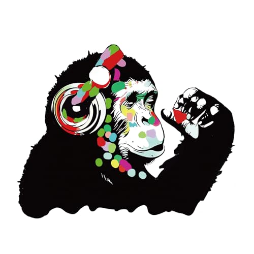PLIGREAT 2 hojas de calcomanías de pared de Banksy Thinking Monkeys extraíbles, calcomanías de pared de vinilo para pared, murales de arte de pared para dormitorio, guardería, oficina, hogar