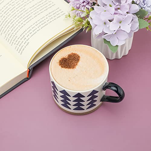 Sxdgs Ceramic Coffee Mugs, Hand Painted Coffee Cups With Handles, Glazed Stoneware Mugs For Tea, 15 Oz Hot Or Cold Drinks,Thanksgiving, Christmas，Best Gifts For Birthday (Blue Forest) #TOP1