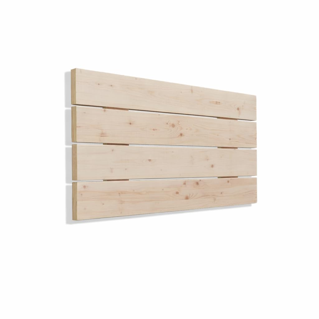 Silcar Home AVENCO - Cabecero de Cama de Madera Natural para Dormitorio - Cabecero Madera Maciza - Estilo Moderno y Sencillo - Fabricado en España (135 cm)