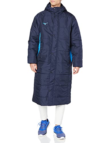 [ミズノ] トレーニングウェア TEAM LINE ナカワタベンチコート 32ME1663 Dネイビー×ディーバブルー L