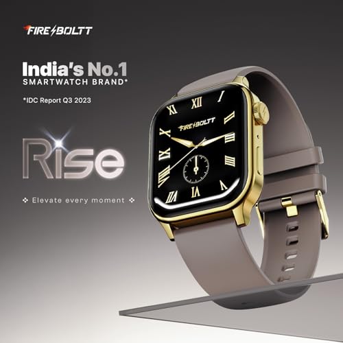 Image of Fire-Boltt Rise Smart Watch 1.85″ HD Display with Bluetooth Calling, AI Voice Assistant, Rotating Crown, SpO2 & Heart Rate Monitor, 120+ Sports Modes, Smart Watch for Men & Women - Cinnamon Slate